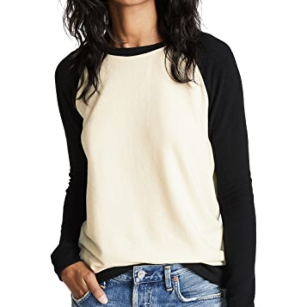 Z Supply Soft Spun Raglan Pullover Sweater Black L